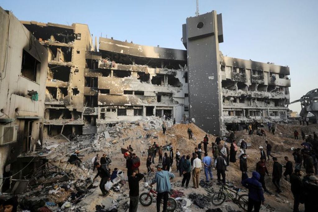 El Hospital Shifa, el más grande de la Franja de Gaza, reducido a escombros luego de dos semanas de operaciones especiales de las FDI, en las que se hallaron centenares de armas, terroristas e infraestructura de Hamás y la Yihad Islámica.