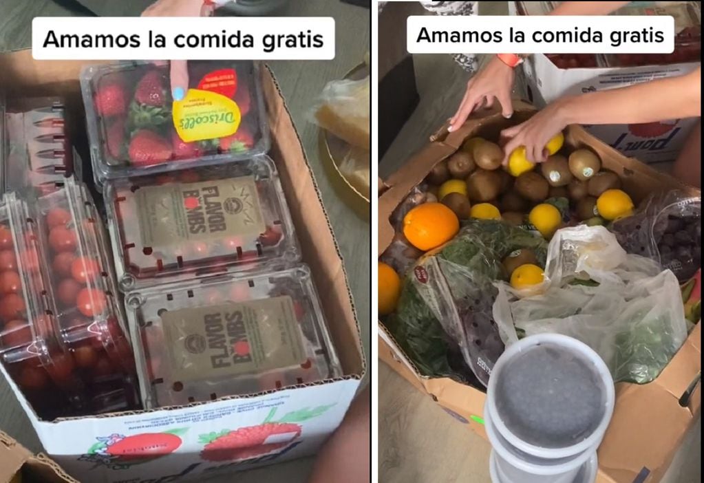 Una argentina se llevó las sobras de un restaurante en Miami y comió todo el mes gratis (Captura TikTok)