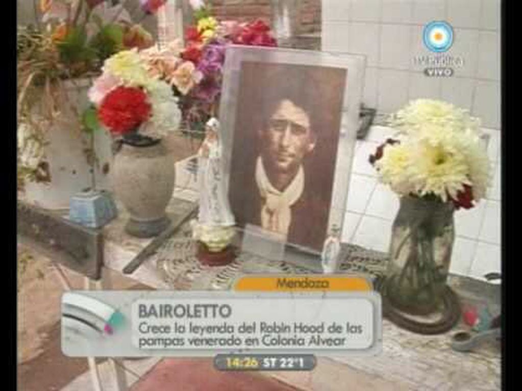 Santos populares: Bairoletto, el “Robbin Hood de las Pampas” que murió en Mendoza y moviliza miles de fieles. Foto: Twitter @periodistan