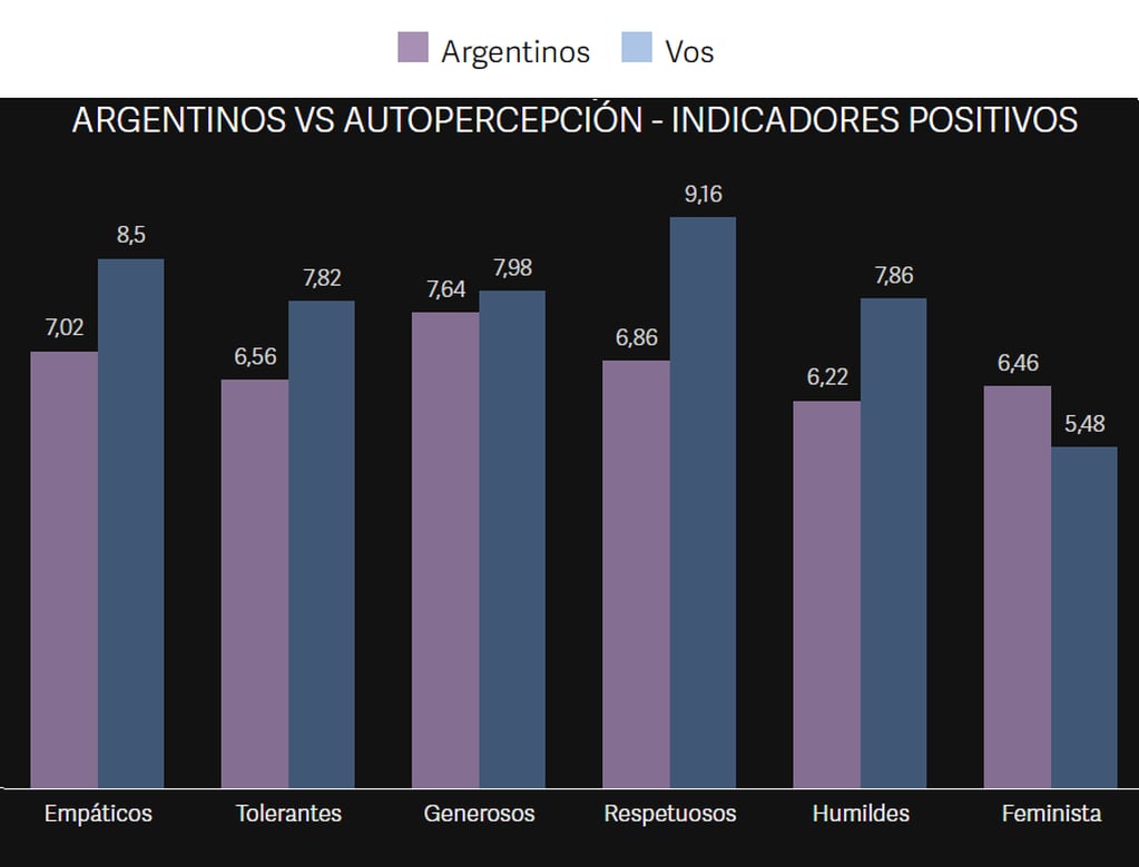 Cómo son los argentinos: Percepción y autopercepción. Captura: Clarín