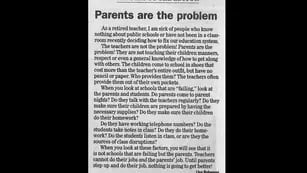 Los padres son el problema, carta de una maestra