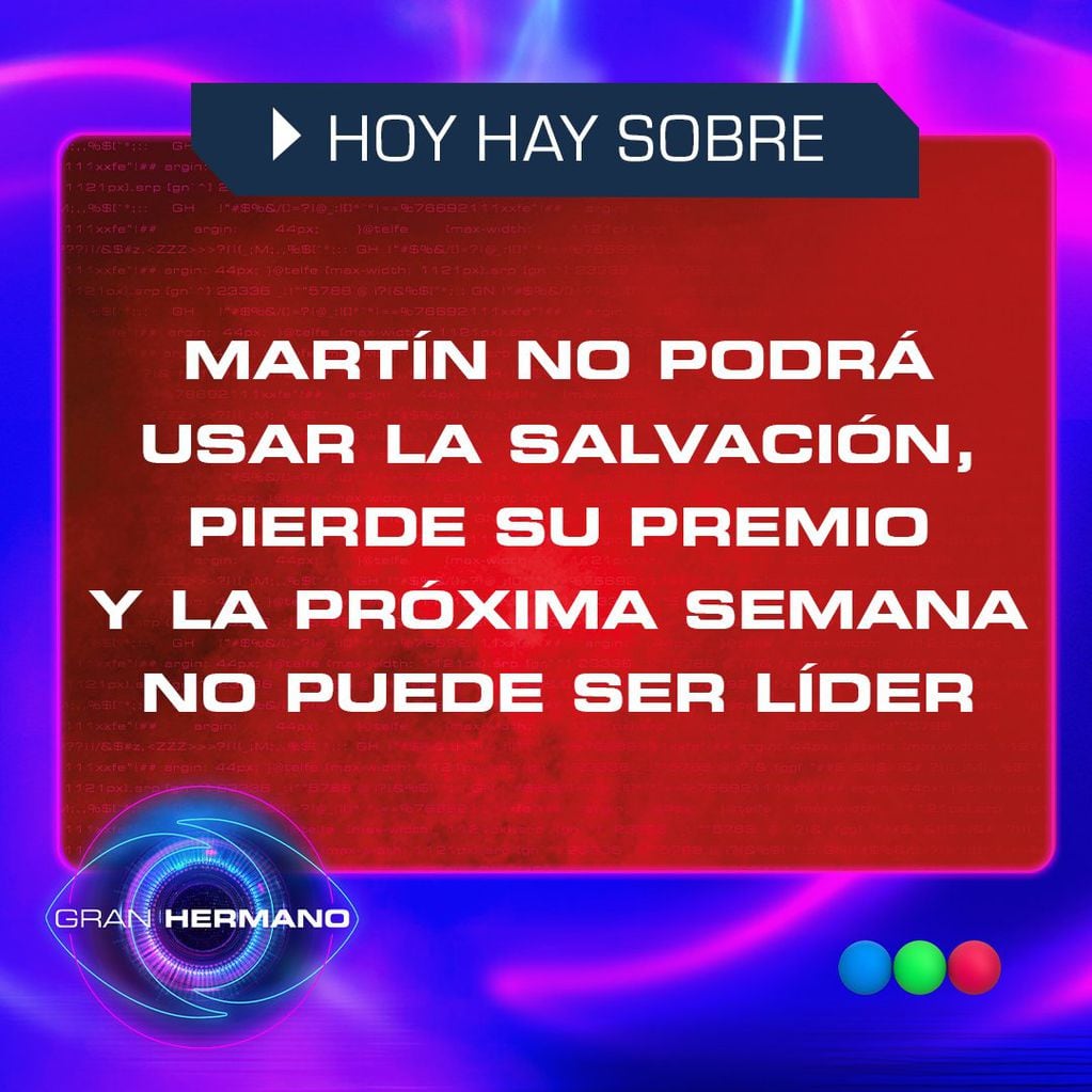 Martín Ku recibió una terrible nueva sanción en Gran Hermano. Captura de pantalla.