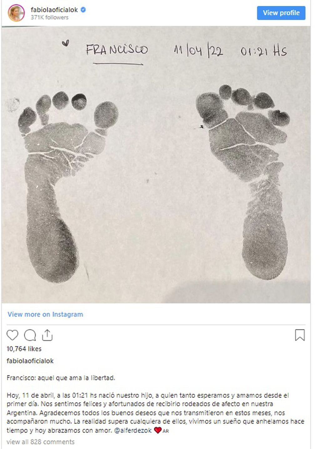 El mensaje de Fabiola Yáñez tras el nacimiento de su hijo Francisco (Instagram)