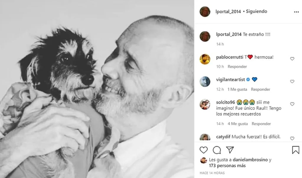 El posteo de Lucia recordando a Raúl Portal. Foto: Instagram / @lportal_2014