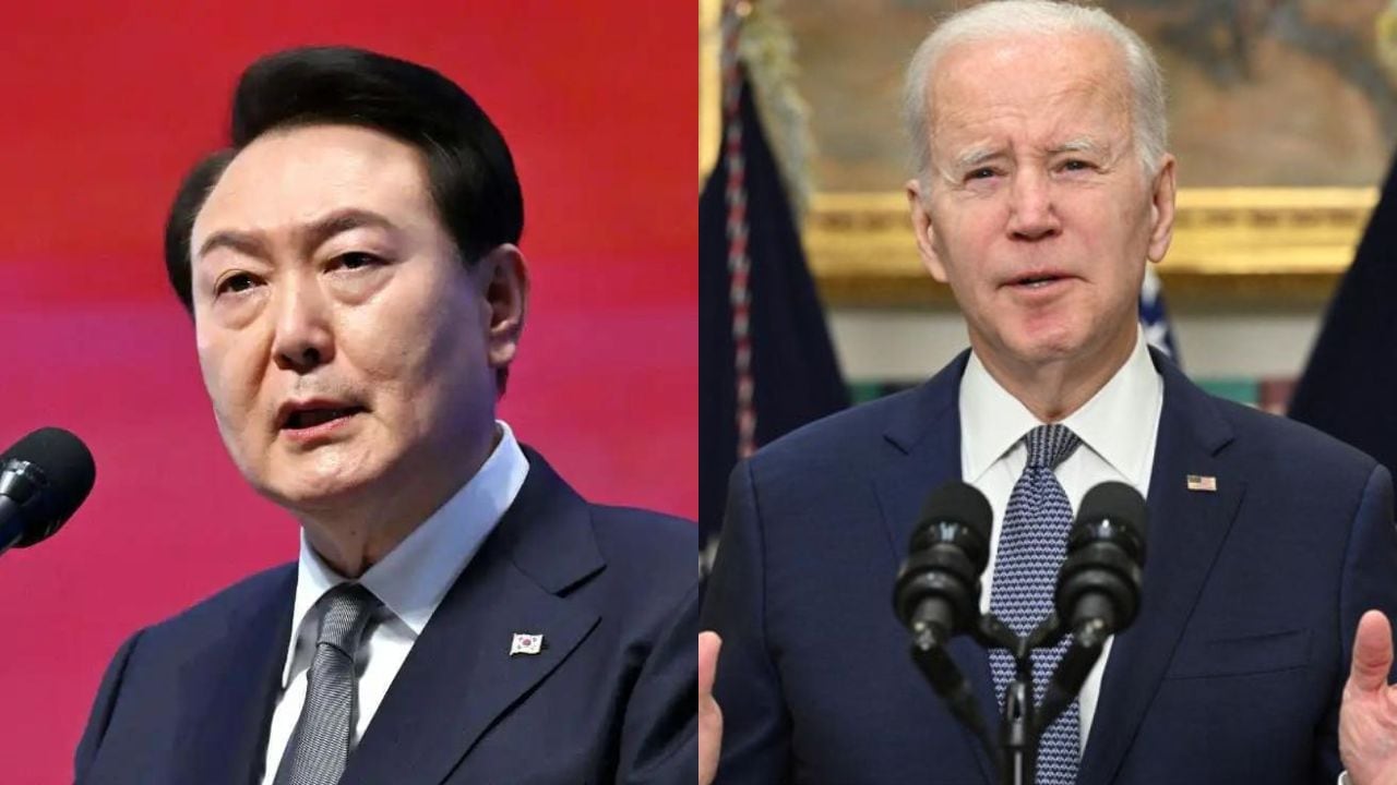 Yoon Suk Yeol y Joe Biden.