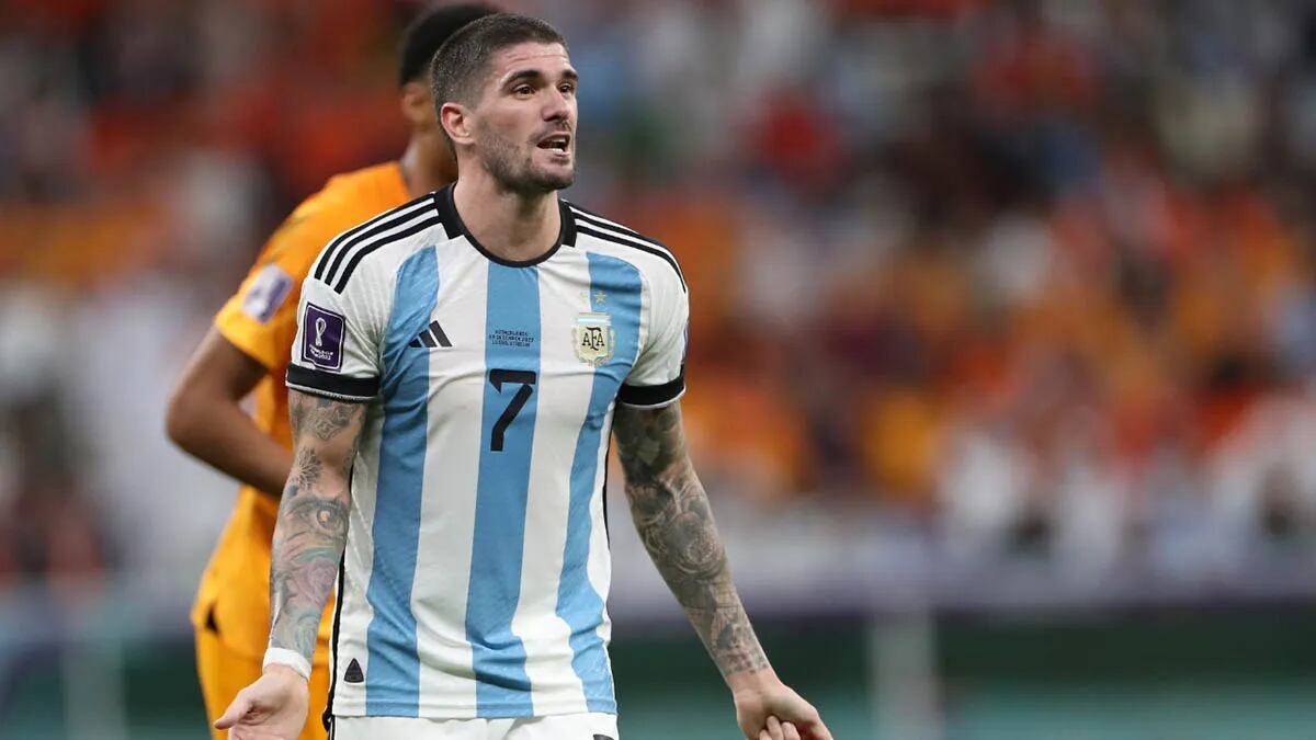 Rodrigo De Paul frente a Países Bajos. (AP)