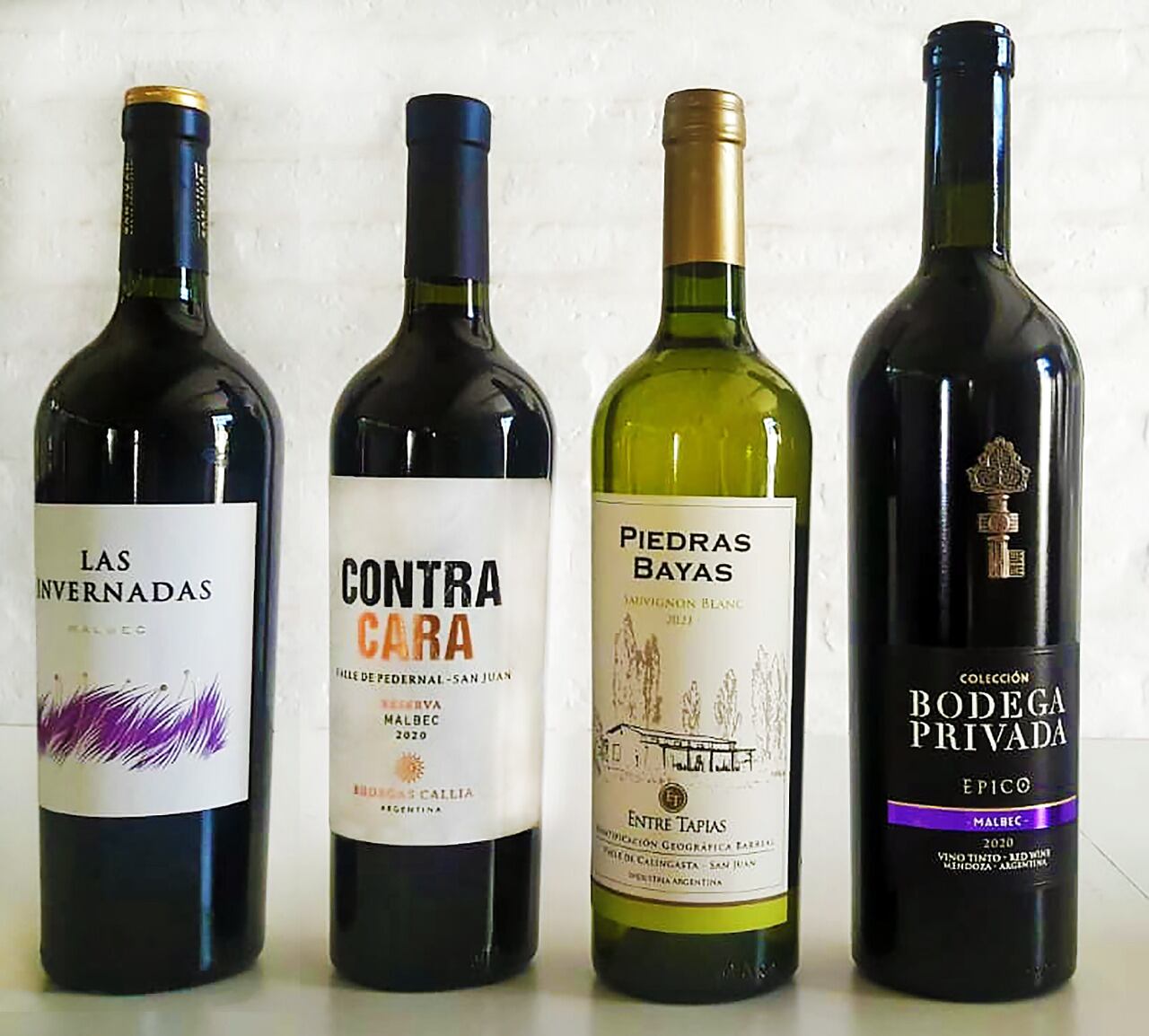 Estos fueron los mejores cuatro vinos de la cata. - Gentileza