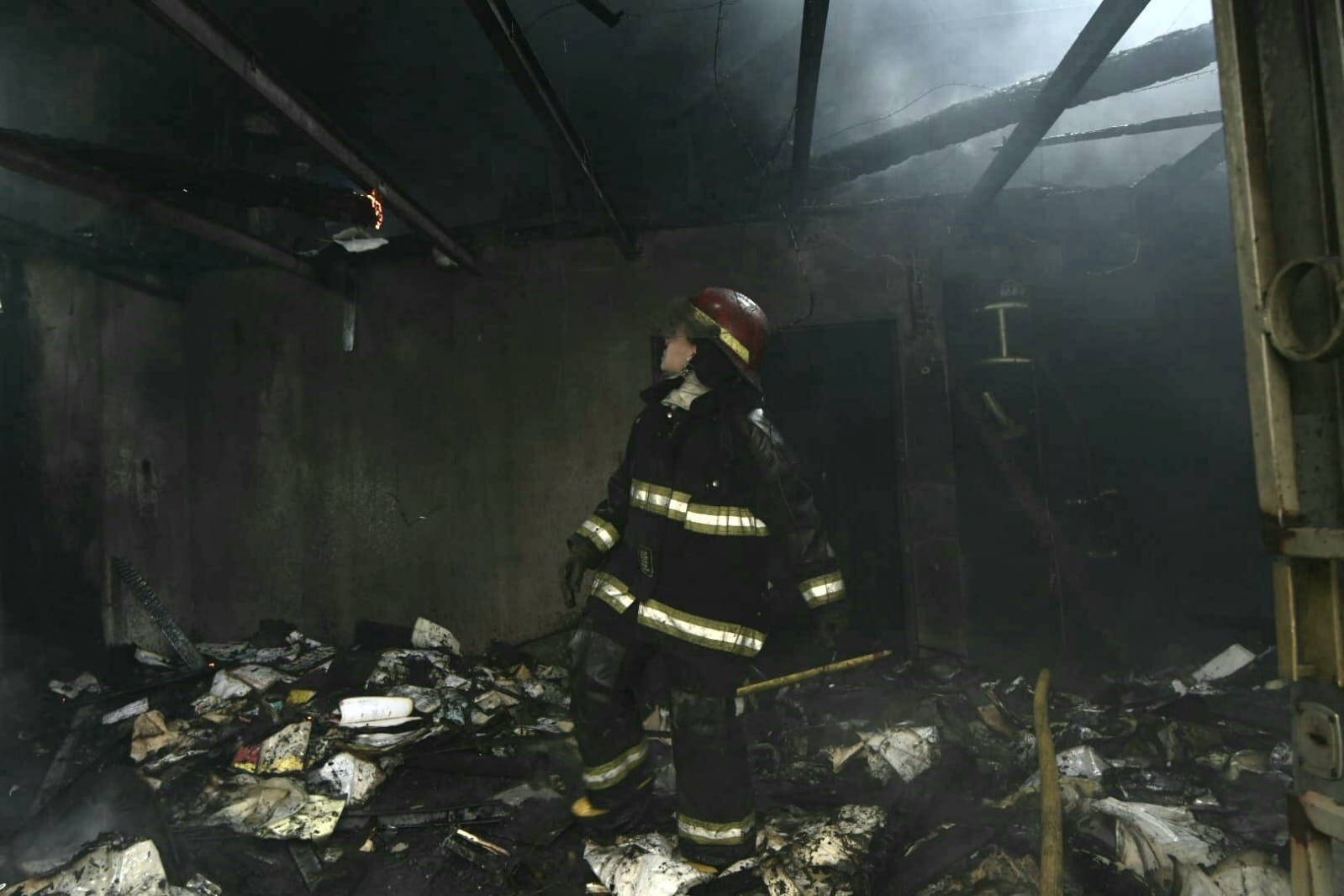 Incendio en una metalúrgica de Maipú (Orlando Pelichotti / Los Andes)