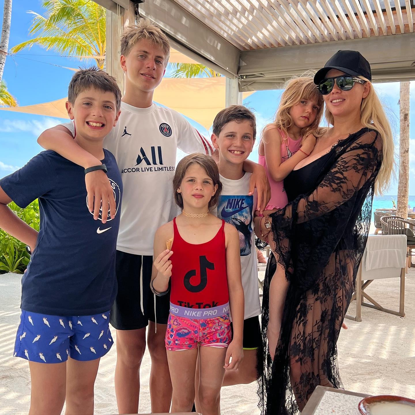 Wanda Nara y sus hijos.