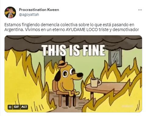 Los argentinos le pusieron buena cara al mal tiempo y apelaron a la creatividad para pasar el momento - Twitter