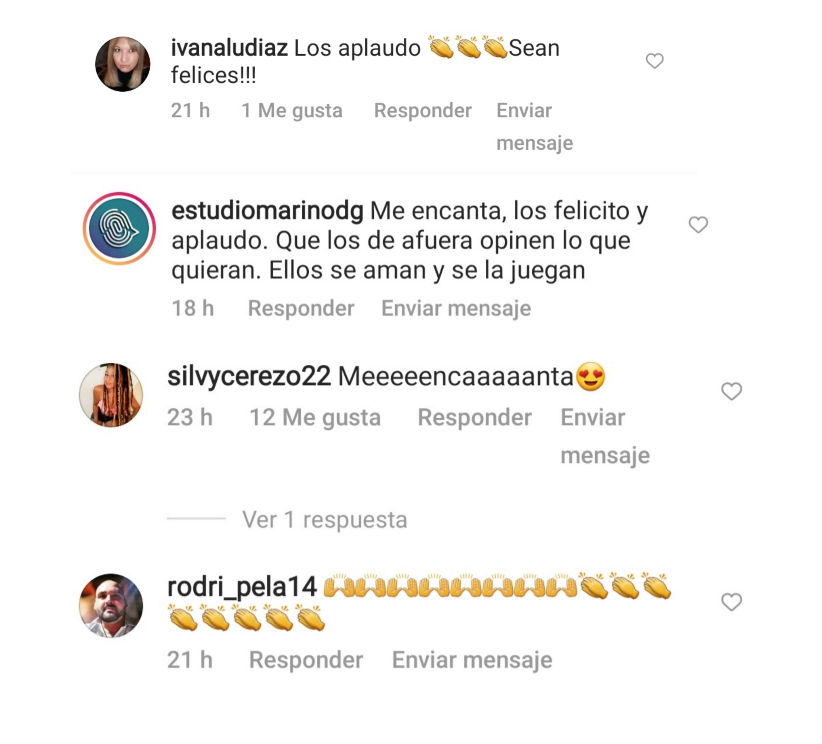 Comentarios usuarios de Instagram