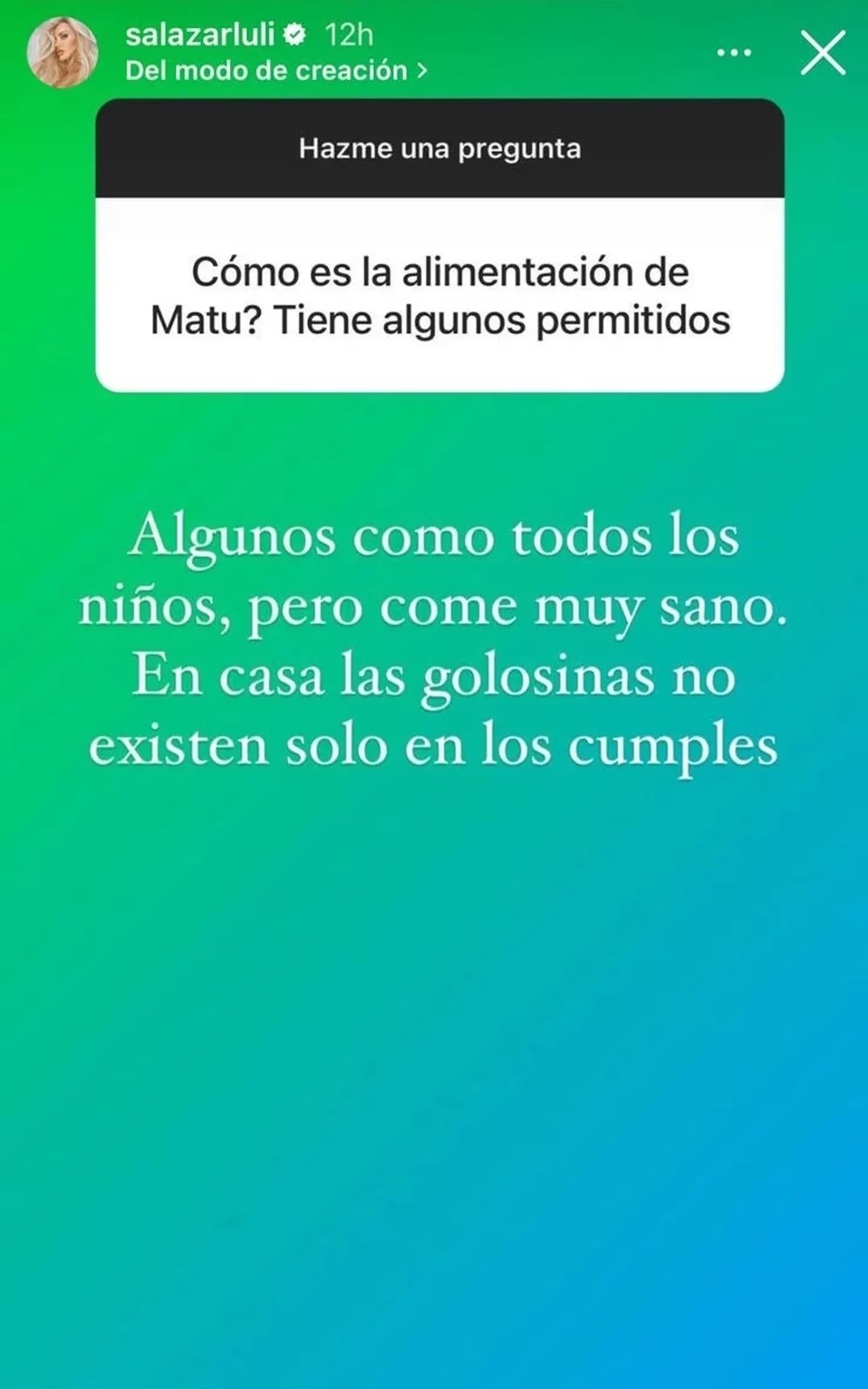 Luli Salazar confesó las prohibiciones alimenticias que le hace a su hija.