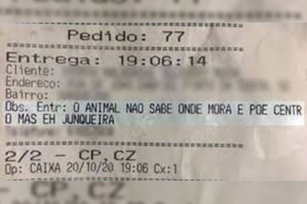 “El animal no sabe donde vive”, escribieron en el ticket