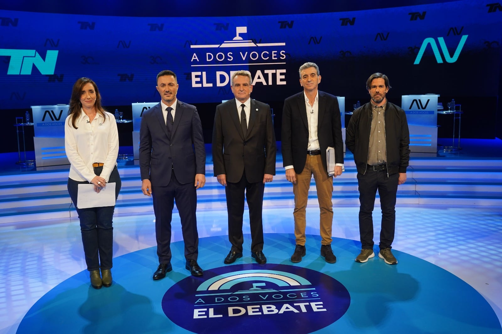 Luis Petri en el debate de candidatos a vicepresidente de la Nación organizado por A Dos Voces (TN). Foto: Federico Lopez Claro.