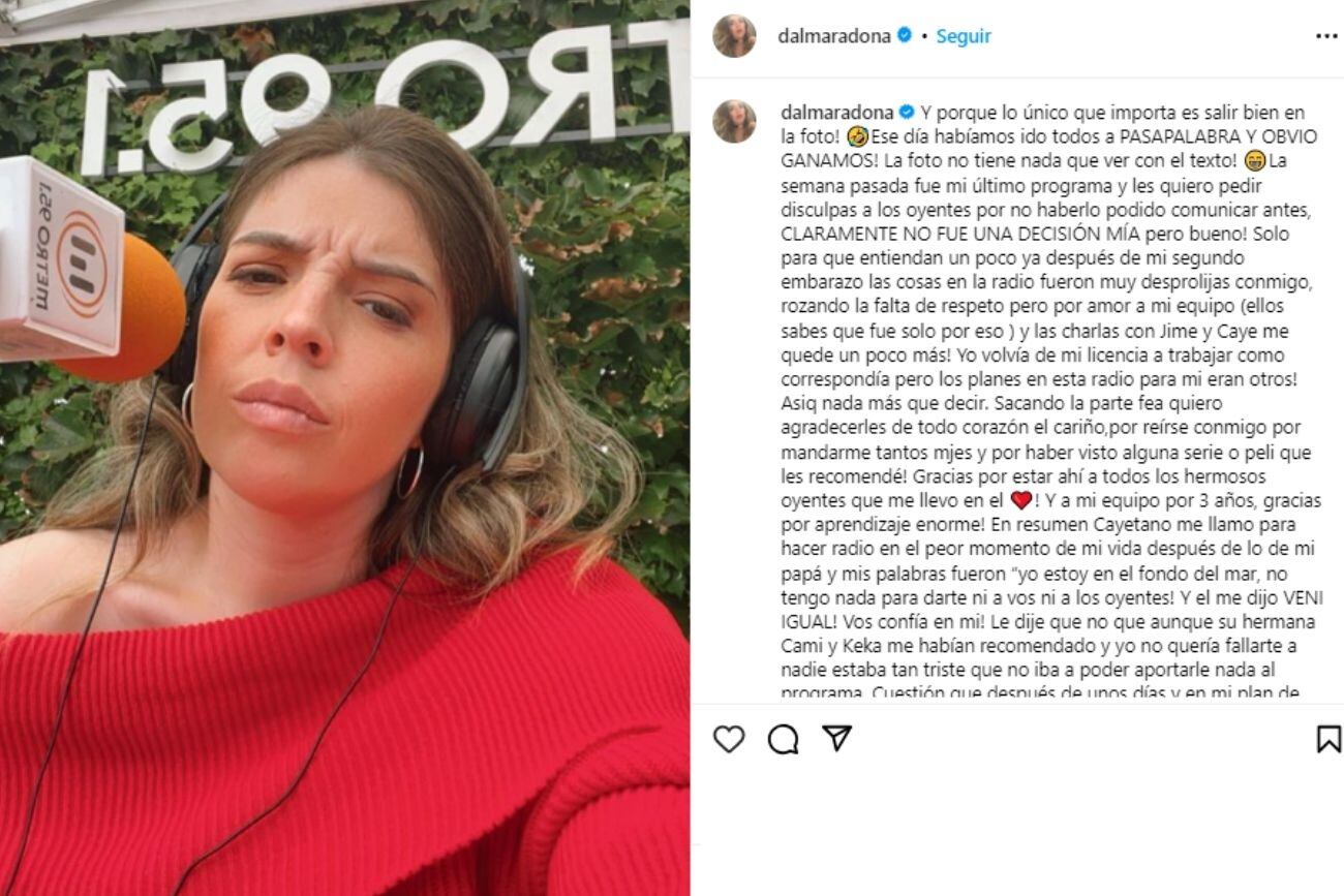 Dalma Maradona habló de su salida de Radio Metro