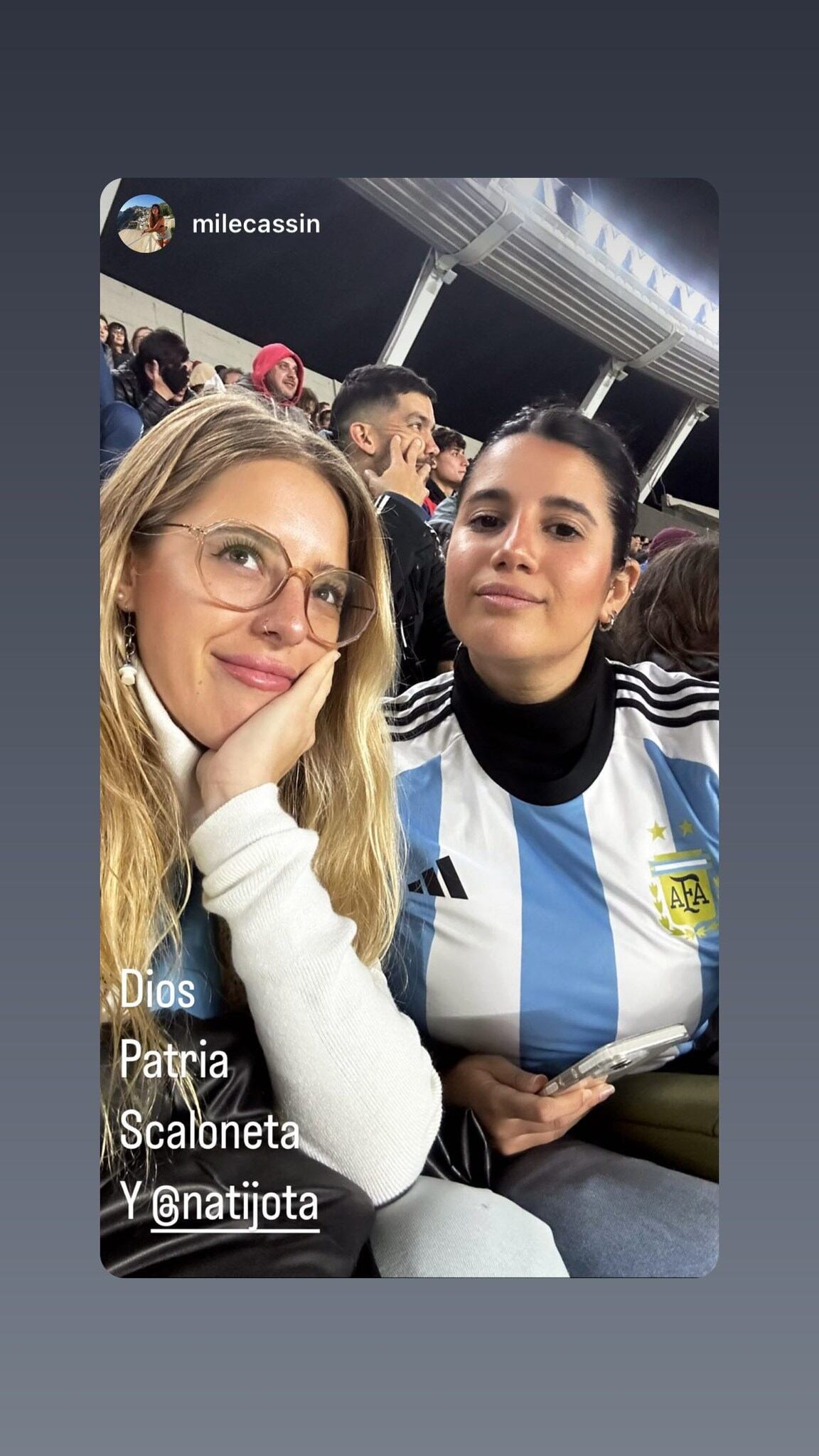 Nati Jota en el estadio de River