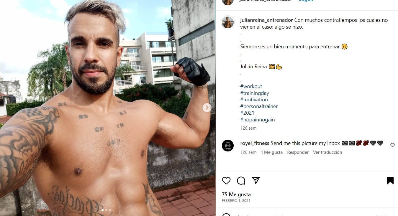 Reina era un "motivador fit" en sus redes. Foto: Instagram