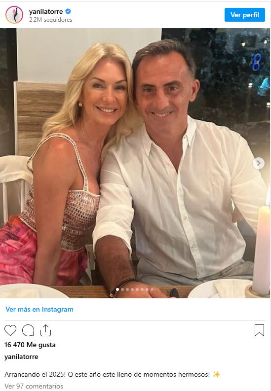 Yanina Latorre posteó junto a su marido Diego