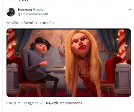 Con una escena de Mi Villano favorito, se sigue haciendo viral el romance del momento.