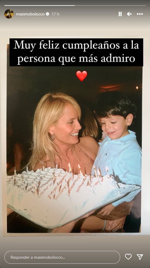 Máximo celebró el cumpleaños de su madre. Foto: Instagram/@maximobolocco