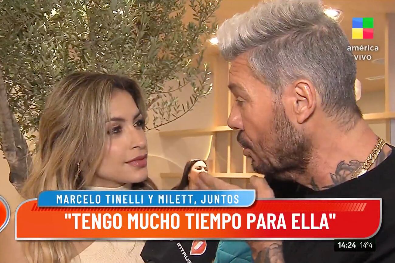 Marcelo Tinelli y Milett Figueroa. (Foto: captura de pantalla)