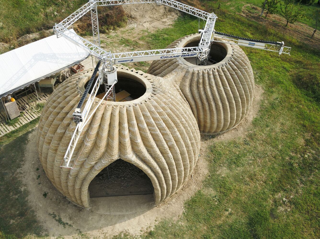 TECLA, 3D Printed Habitat by WASP and Mario Cucinella Architects. Image Courtesy of WASP