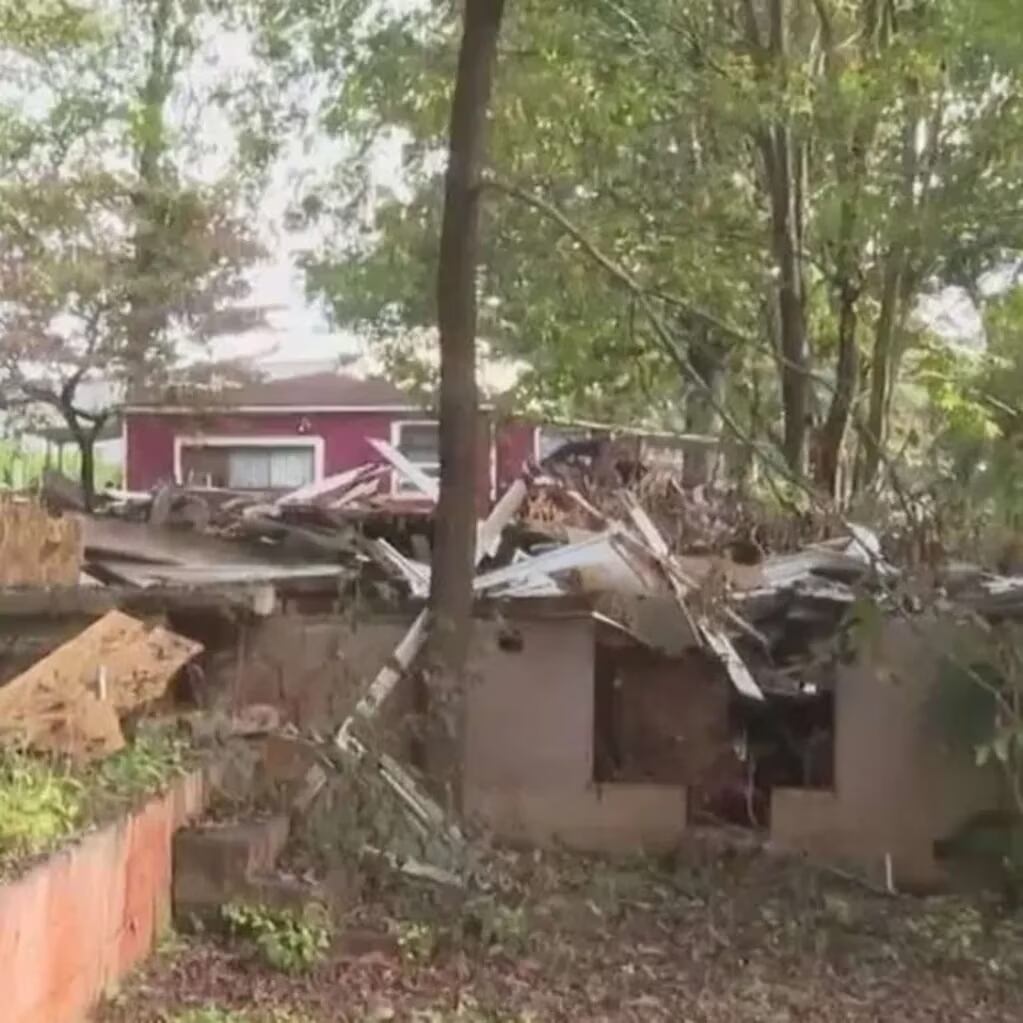 Así quedó la casa de Sarah Hodgson en Atlanta, estado de Georgia, tras el error de la compañía de construcción. Foto: Fox 5 Atlanta