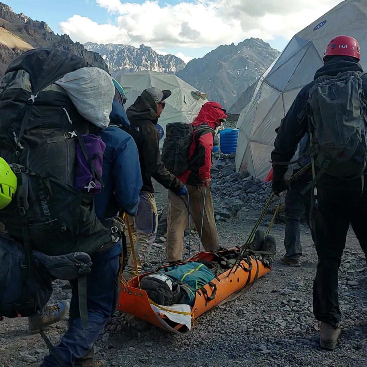 Un andinista fue rescatado en Parque Provincial Aconcagua. Foto: Prensa Seguridad