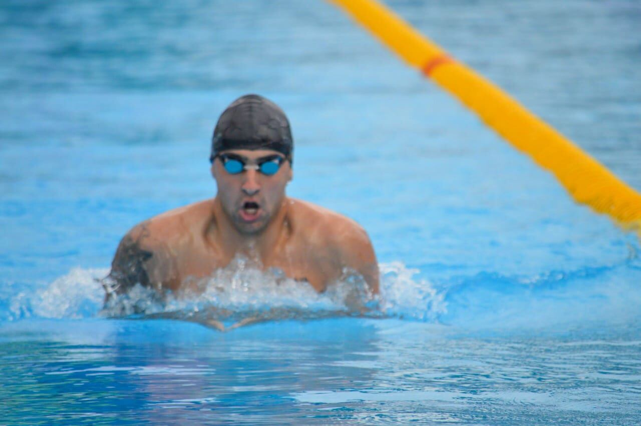 El medallista en plena competencia