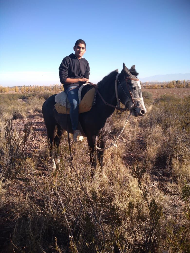 Adrián y uno de los caballos robados. / Gentiieza