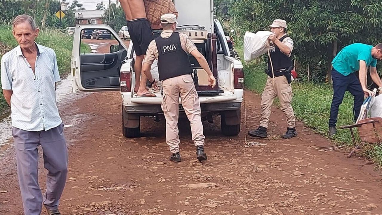 Evacuados en El Soberbio, Misiones. Gentileza