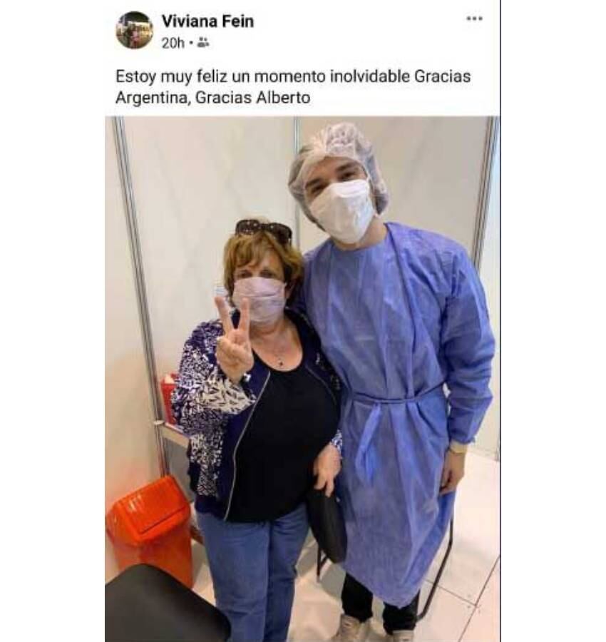 La exfiscal Viviana Fein recibió la vacuna contra el coronavirus. (Facebook)