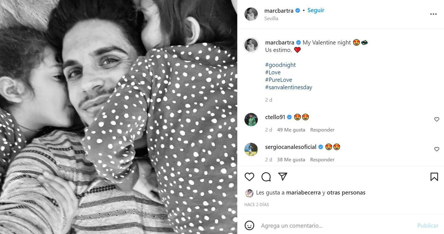 La cantante puso like a una publicación del futbolista junto a sus hijos para San Valentín