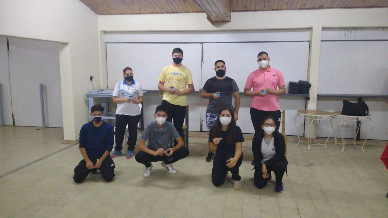 Algunos de los convocados, durante un receso de actividades. En Mendoza, se jugaría un torneo puntuable en mayo.