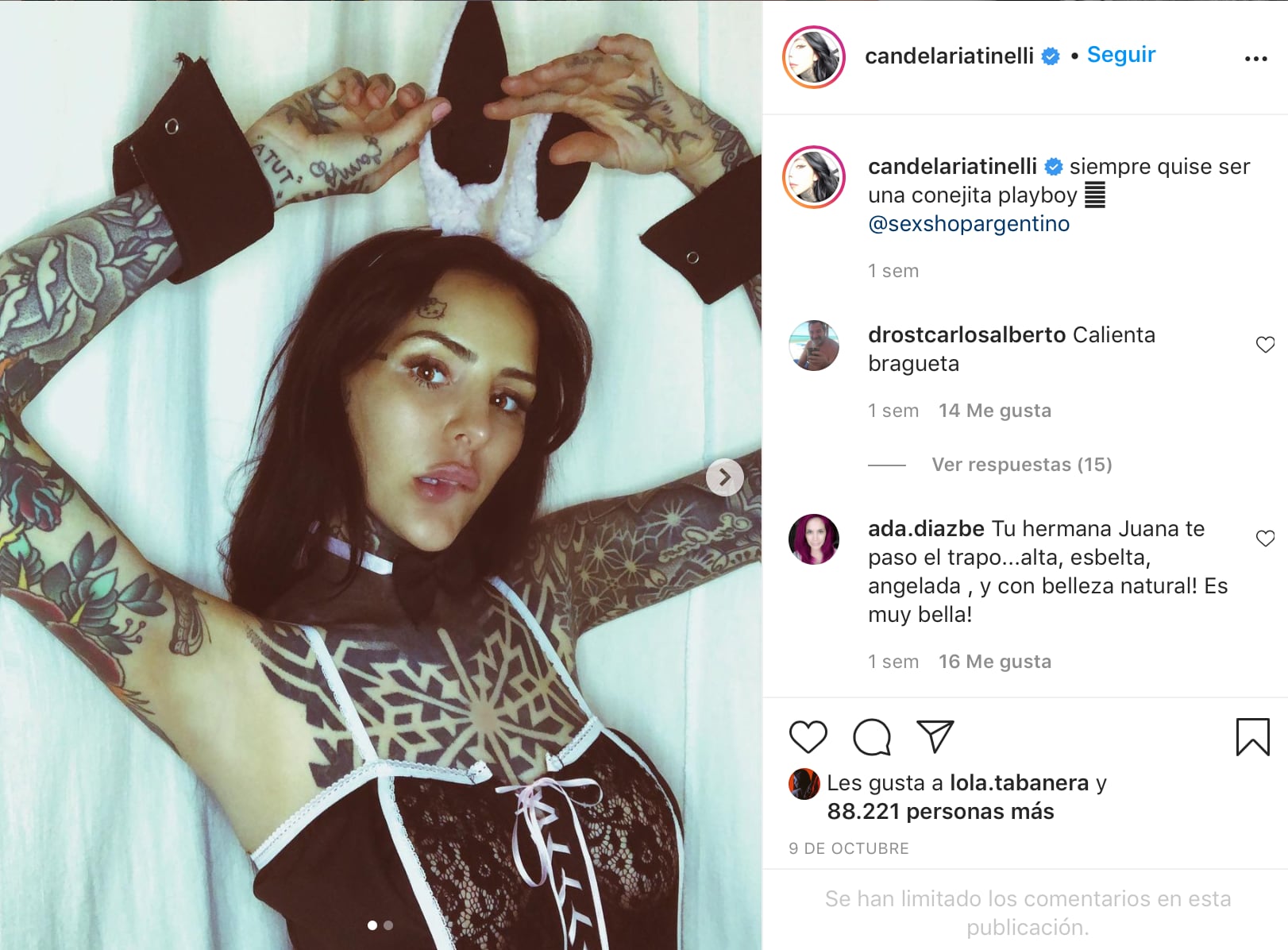 Cande declaró que siempre había querido ser una conejita Playboy