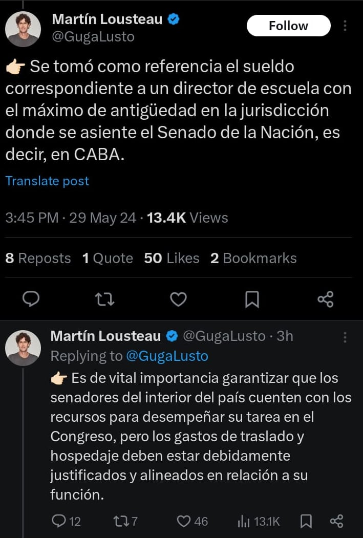 El senador explicó su propuesta en X