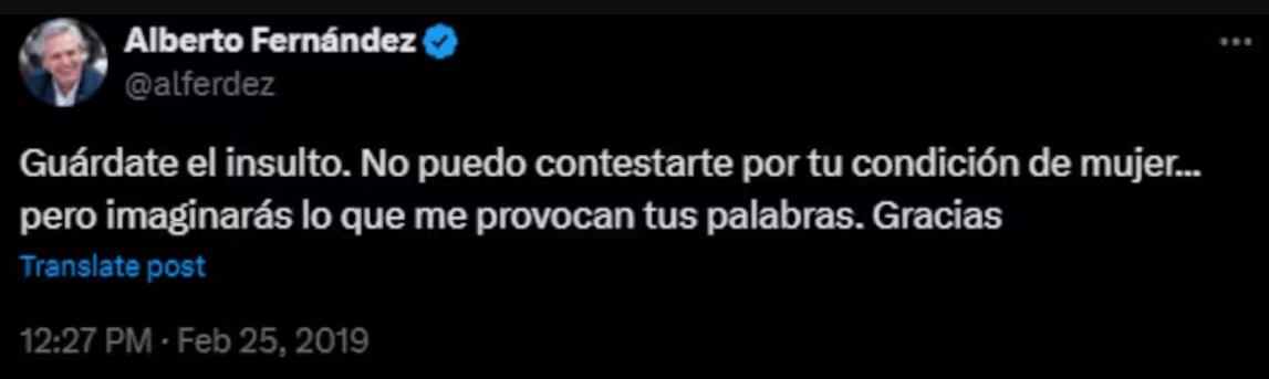 Los comentarios machistas e insultos contra mujeres que publicó Alberto Fernández antes de ser presidente. Captura: La Nación