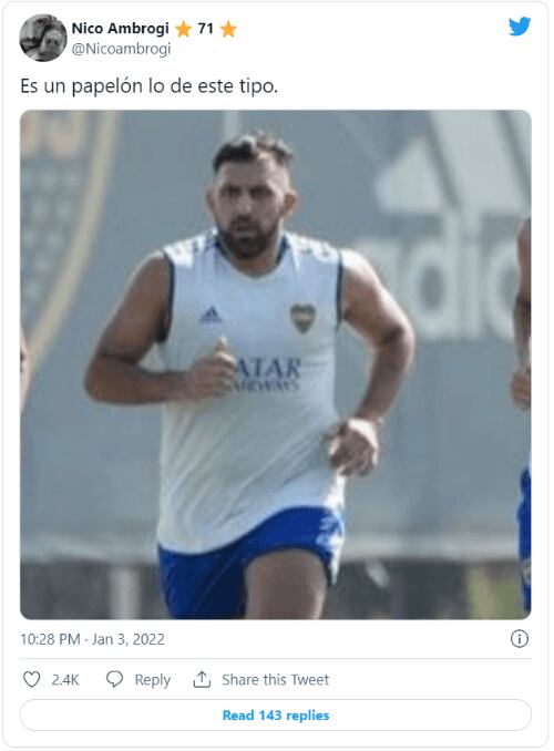 Wanchope Ábila con kilitos demás.