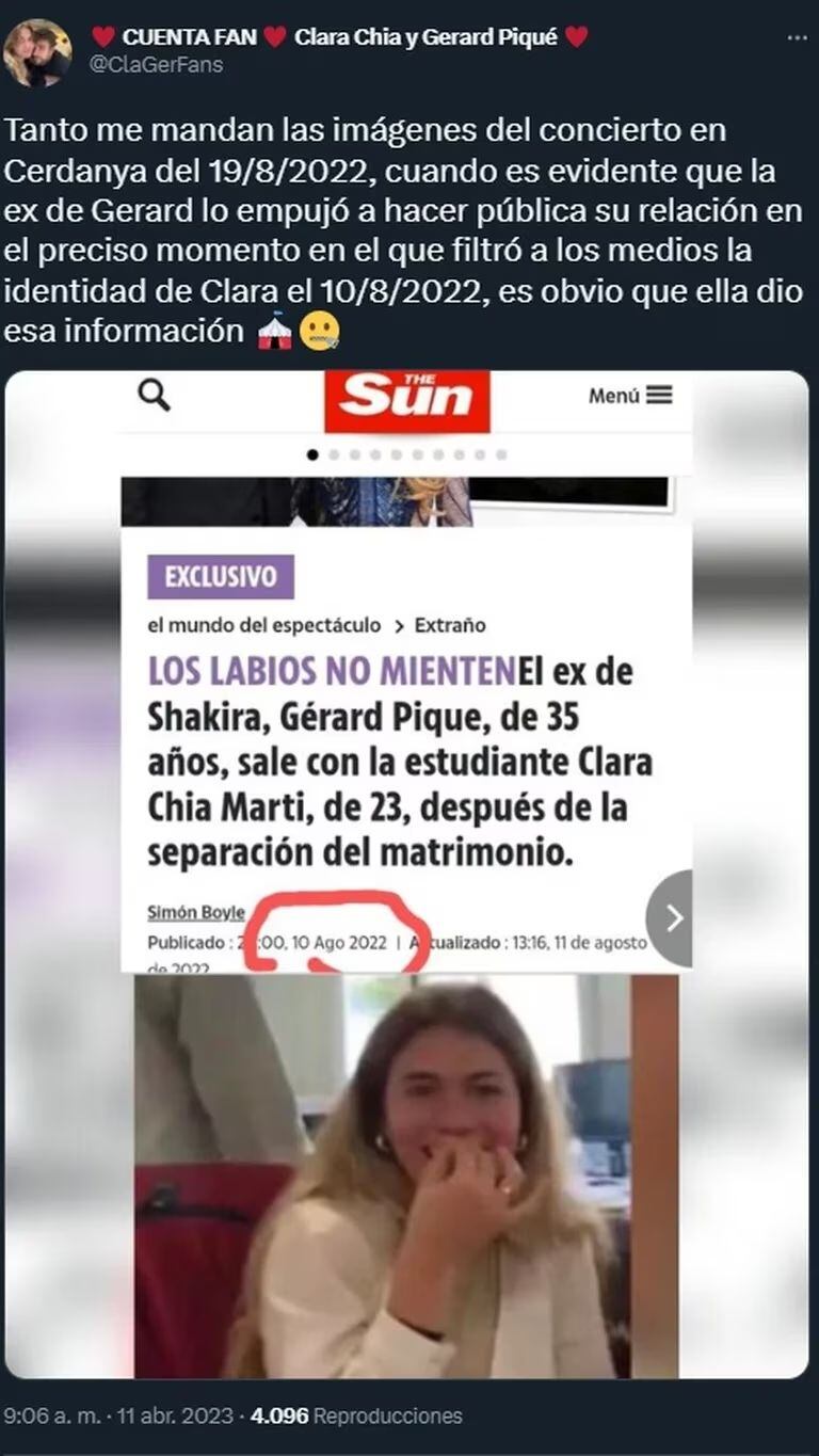 Shakira no deja de atacar a Clara Chía