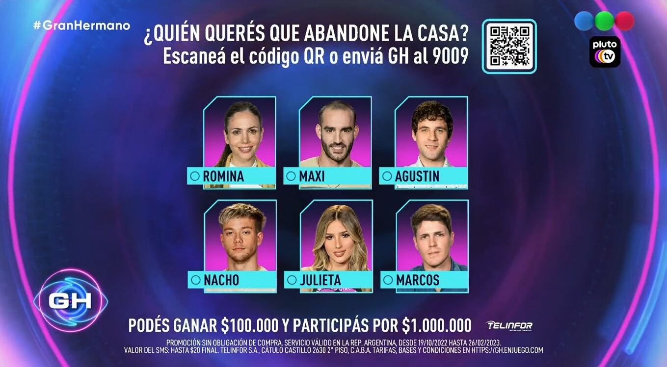 Seis nominados en Gran Hermano esta semana.