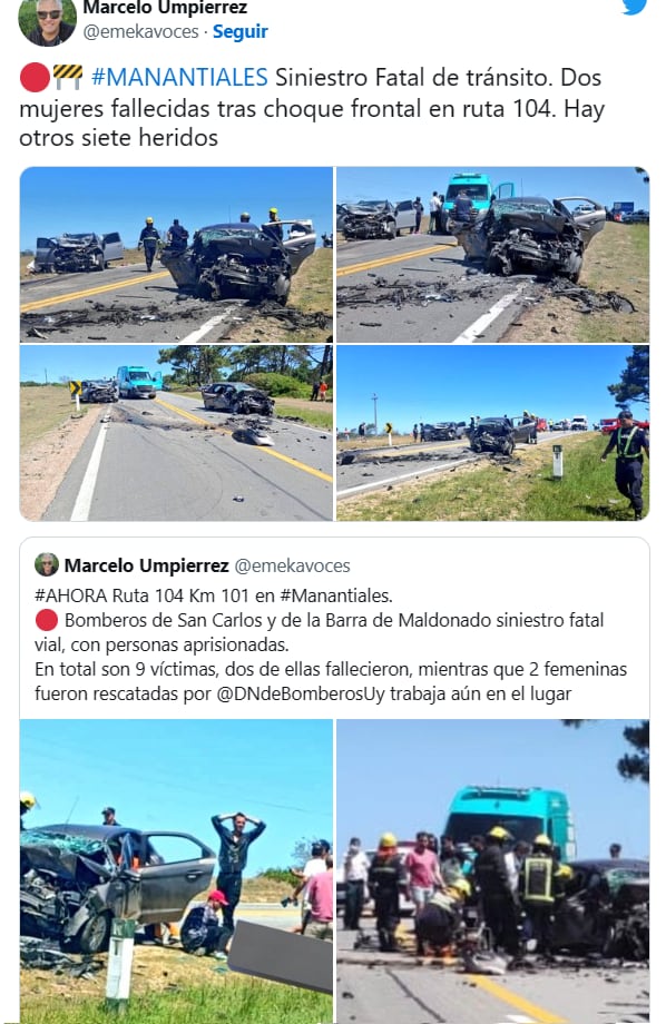 El accidente fatal de Punta del Este. Foto: Web