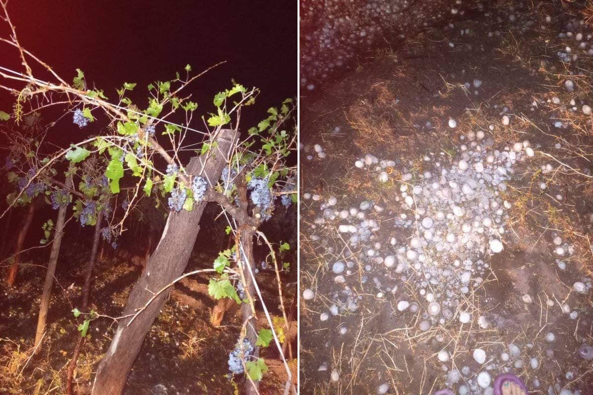 Tormenta de granizo en San Martín, Rivadavia y Junín (Facebook)