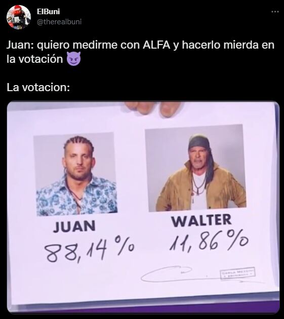 Gran Hermano: Juan se fue de la casa, Alfa se salvó y en las redes sociales se festejó con memes. Foto: Twitter.