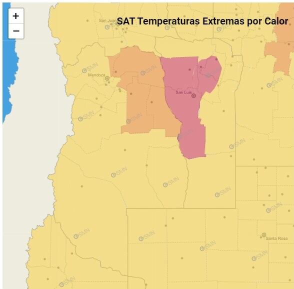 Alerta naranja por calor extremo en Mendoza (SMN)