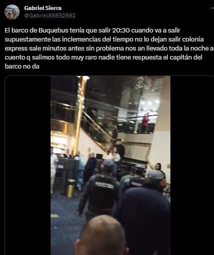 Los pasajeros se expresaron indignados en las redes sociales. Foto: captura de pantalla.