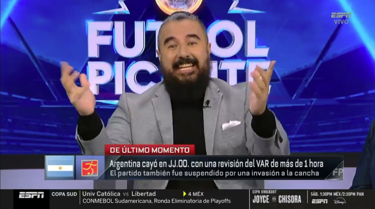 El periodista mexicano-guatemalteco explotó contra Argentina (ESPN)