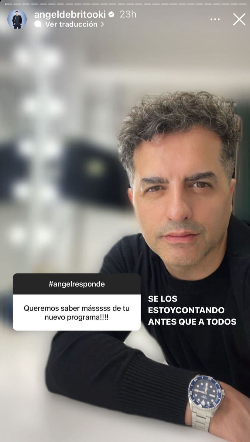 Ángel de Brito reveló que conducirá un nuevo programa. Gentileza Instagram.