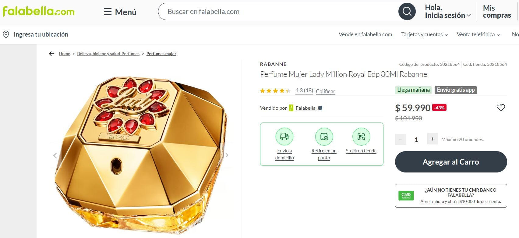 Esto sale el perfume Lady Million en Chile.