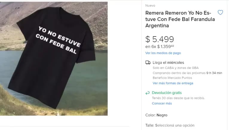 Venden remeras relacionadas a la infidelidad de Fede Bal.