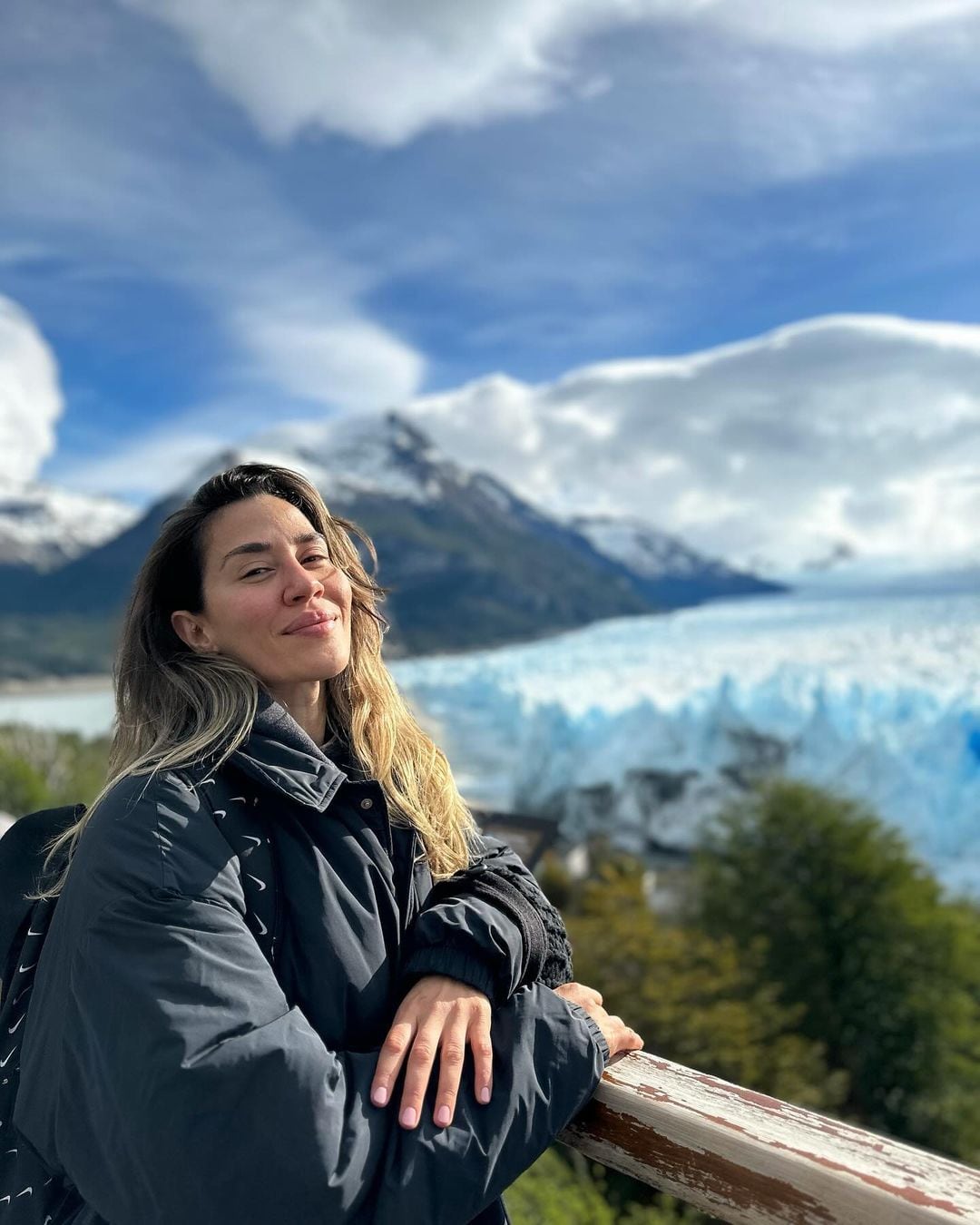 Jimena Barón y su pareja en El Calafate.